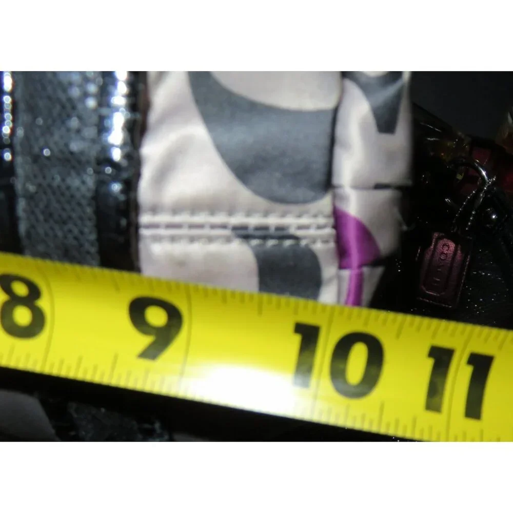 Coach Poppy Purple OP Art C Logo Signature Graffiti Glam Handbag